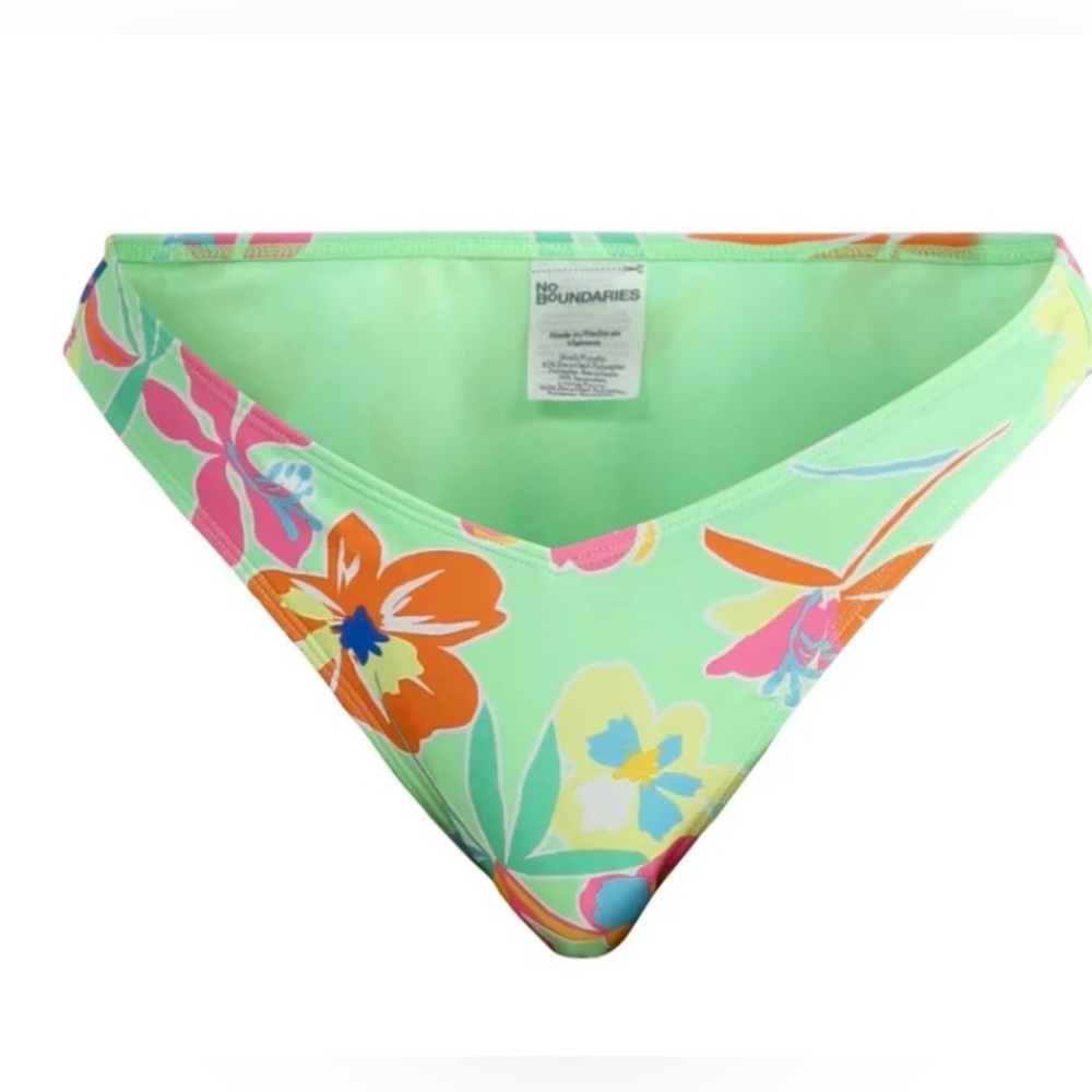 No Boundaries Floral High-Leg V Low-Waist Bikini Bottom XXL (20) NWT